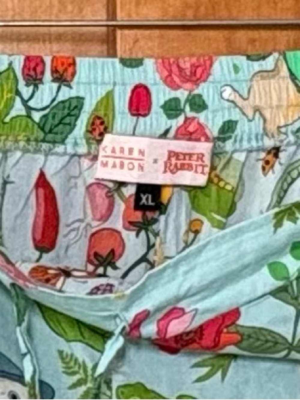 Karen Mabon Light Blue whimsical Peter Rabbit print pajama pants Women’s size XL - Picture 3 of 4